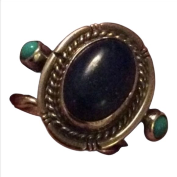 Jewelry - Lapis and Turquoise Womens Ring, .925 Silver, Size 7~EUC